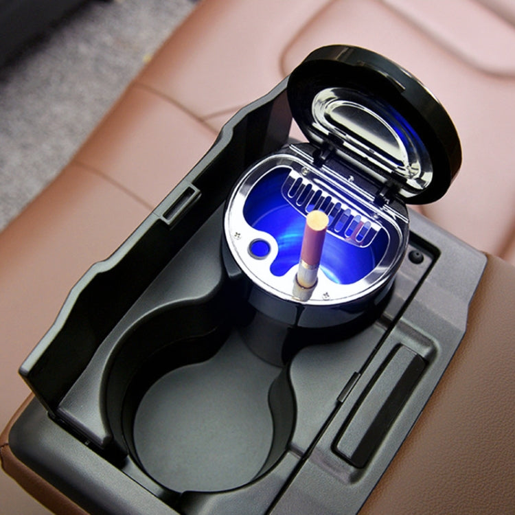 Multi-function Portable Creative LED Car Cigarette Ash Tray Ashtray with Clock