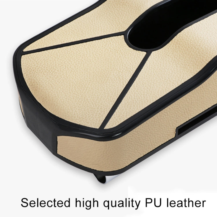 DERANFU Multi-function Car Hang Type PU Leather Towel Box with Card Slot