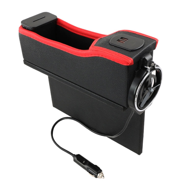 DERANFU Multi-function Car Co-pilot Position Dual USB Charging Digital Display Storage Box Crevice Water Cup Holder