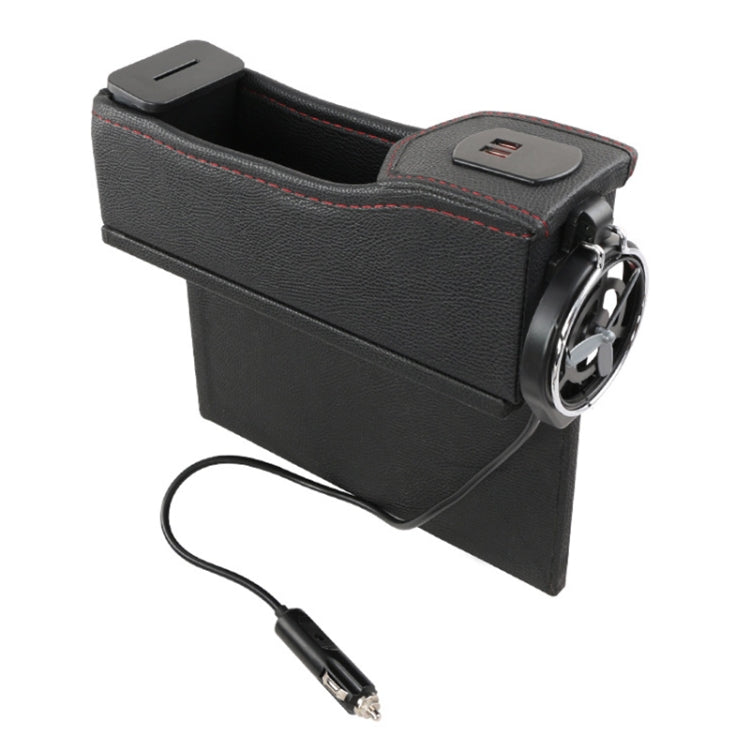 DERANFU Multi-function Car Co-pilot Position Dual USB Charging Digital Display Storage Box Crevice Water Cup Holder