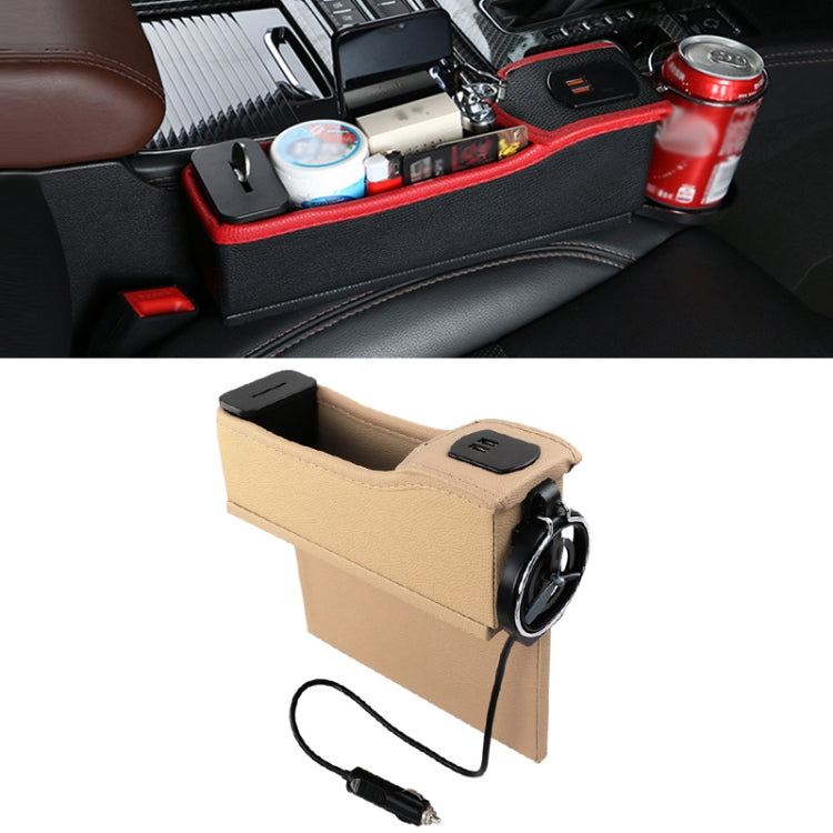DERANFU Multi-function Car Co-pilot Position Dual USB Charging Digital Display Storage Box Crevice Water Cup Holder