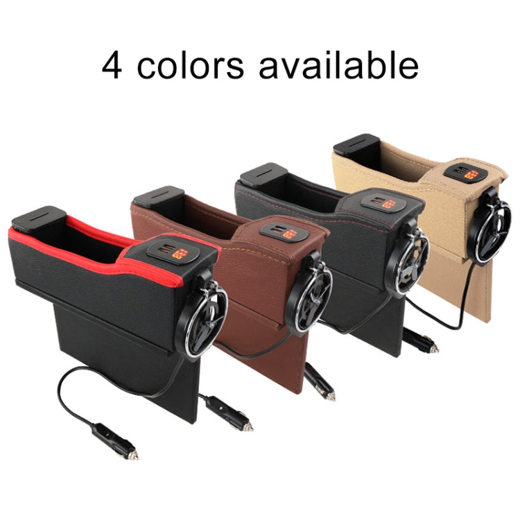 DERANFU Multi-function Car Co-pilot Position Dual USB Charging Digital Display Storage Box Crevice Water Cup Holder