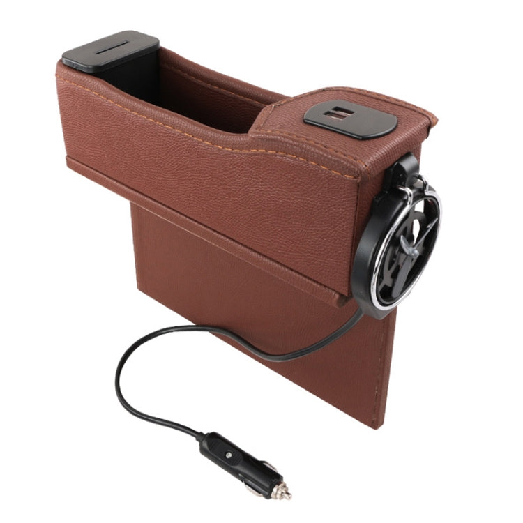 DERANFU Multi-function Car Co-pilot Position Dual USB Charging Digital Display Storage Box Crevice Water Cup Holder