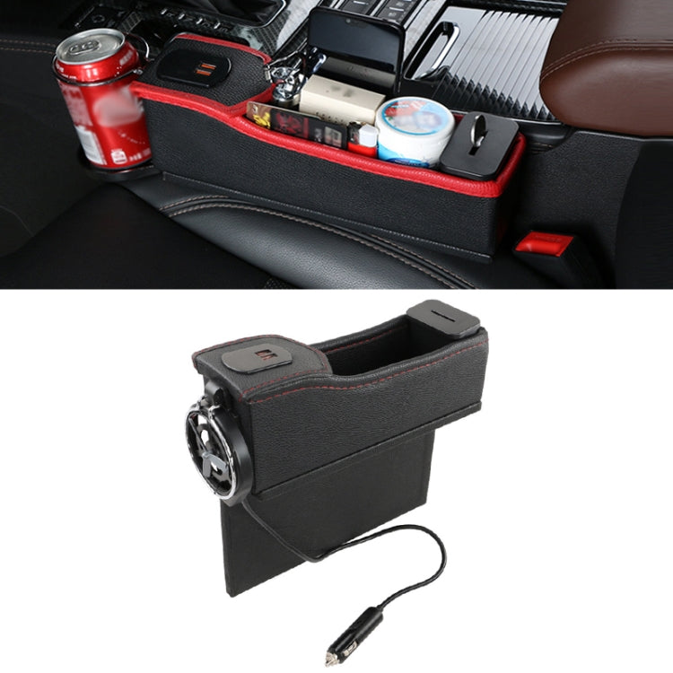 DERANFU Multi-function Car Main Driving Position Dual USB Charging Digital Display Storage Box Crevice Water Cup Holder