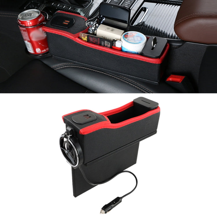 DERANFU Multi-function Car Main Driving Position Dual USB Charging Digital Display Storage Box Crevice Water Cup Holder