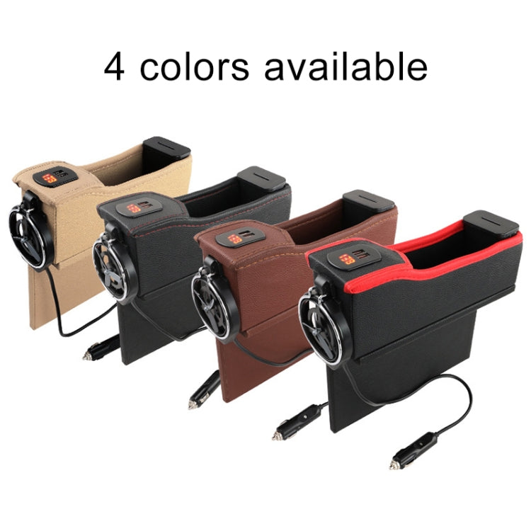 DERANFU Multi-function Car Main Driving Position Dual USB Charging Digital Display Storage Box Crevice Water Cup Holder