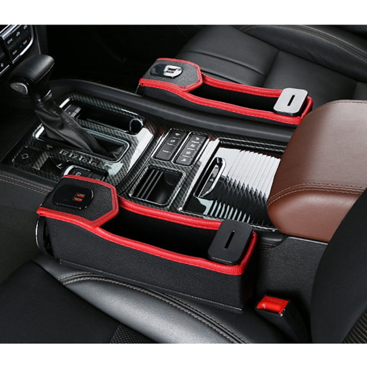 DERANFU Multi-function Car Main Driving Position Dual USB Charging Digital Display Storage Box Crevice Water Cup Holder