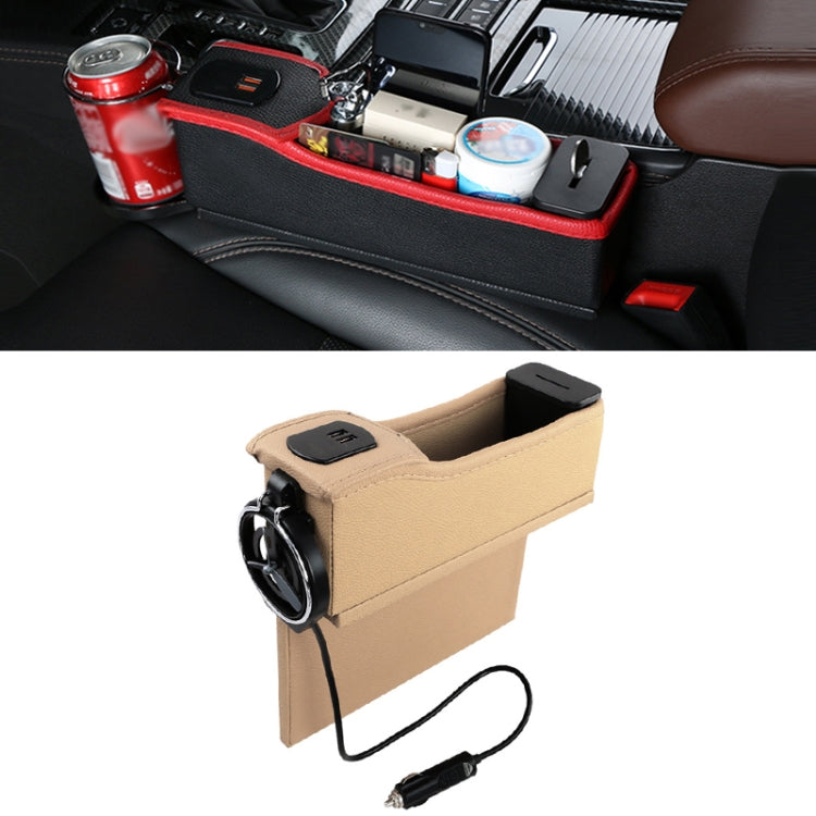 DERANFU Multi-function Car Main Driving Position Dual USB Charging Digital Display Storage Box Crevice Water Cup Holder