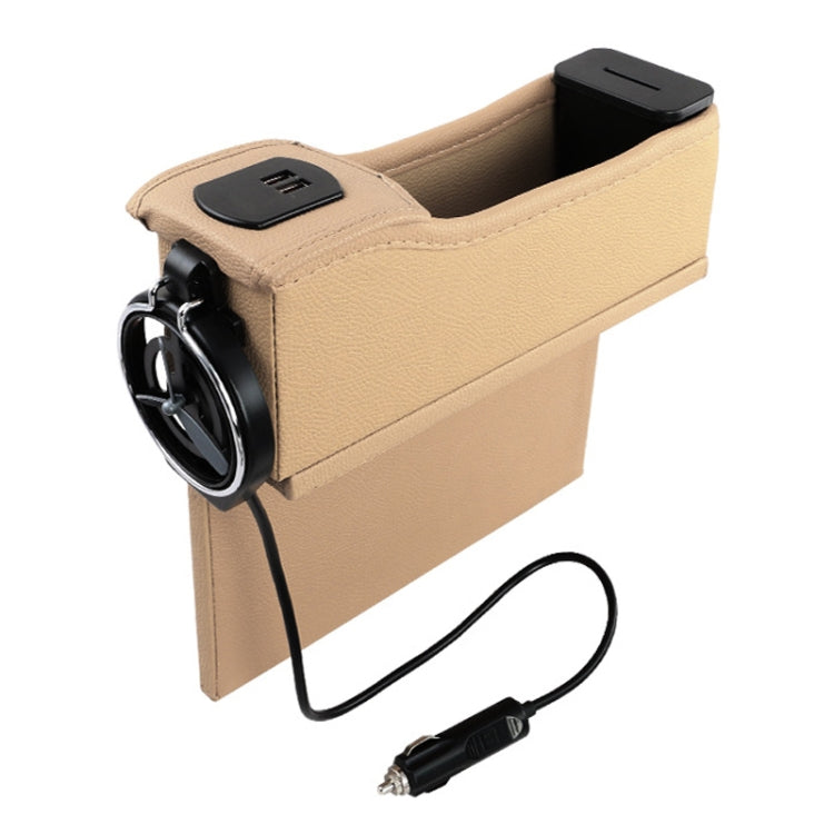 DERANFU Multi-function Car Main Driving Position Dual USB Charging Digital Display Storage Box Crevice Water Cup Holder