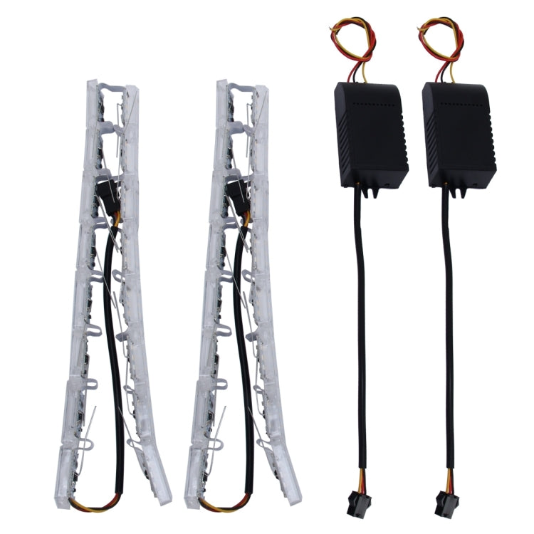 2 PCS 3W Scalable Crystal Shell Snake Shape DIY White Light + Yellow Light Car Water-Running Lighting Crystal Water LED Lamp Light, DC 12V