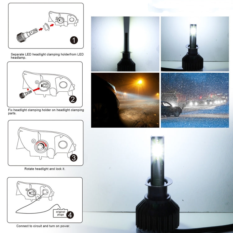 2 PCS EV13 H1 DC9-32V / 14W / 1400LM / 6000K IP67 Car LED Headlight Lamps (White Light)