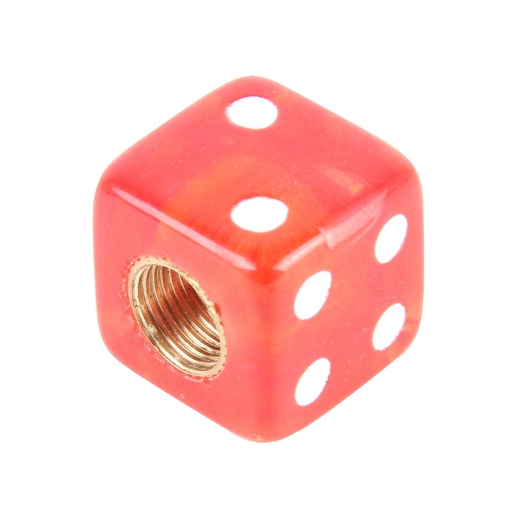 4 PCS Plastic Plated Dice Shape Universal Tire Valve Stem Cap