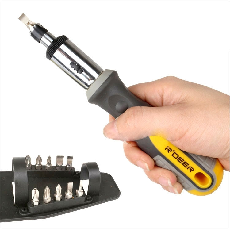 Multibit Ratcheting Screwdriver with 10 Assorted Bits