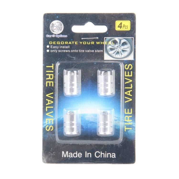 4PCS Metal Plated Hexagon Shape Universal Tire Valve Stem Cap With White Diamond