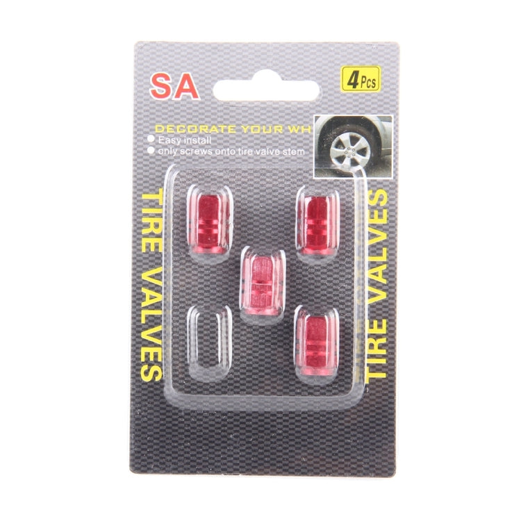 4PCS SA Metal Plated Hexagon Shape Universal Tire Valve Stem Cap