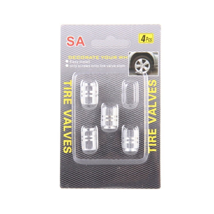4PCS SA Metal Plated Hexagon Shape Universal Tire Valve Stem Cap