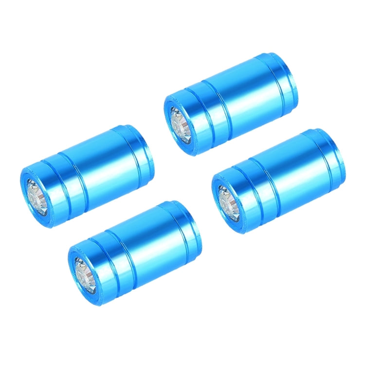 4PCS Metal Plated Circular Shape Universal Tire Valve Stem Cap With White Diamond