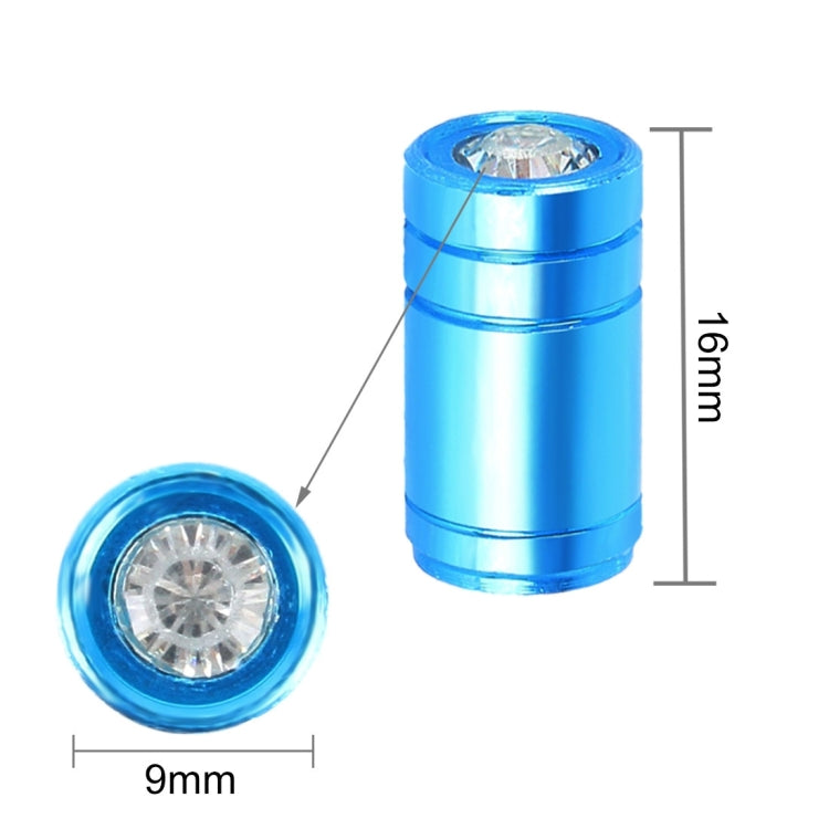 4PCS Metal Plated Circular Shape Universal Tire Valve Stem Cap With White Diamond