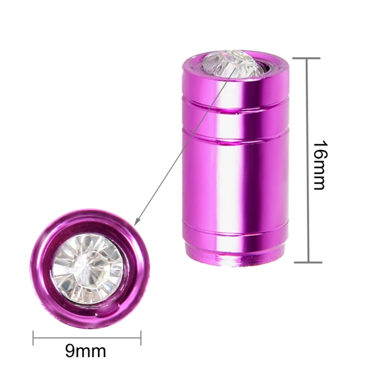 4PCS Metal Plated Circular Shape Universal Tire Valve Stem Cap With White Diamond