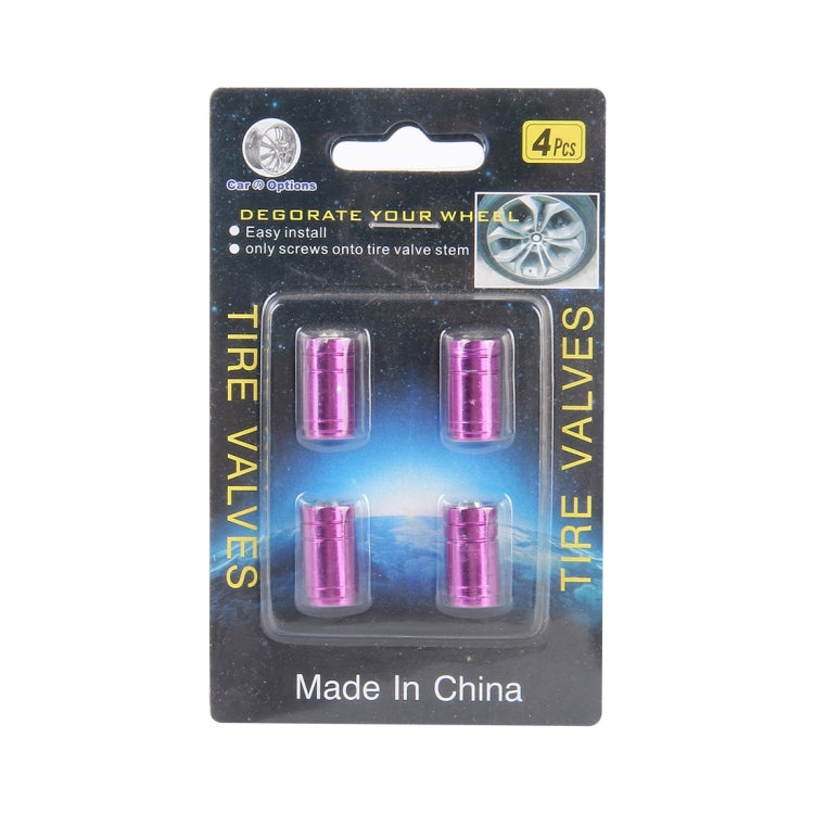 4PCS Metal Plated Circular Shape Universal Tire Valve Stem Cap With White Diamond