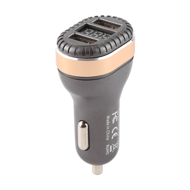 2.4A Output Dual USB Smart Car Charger with LED Display