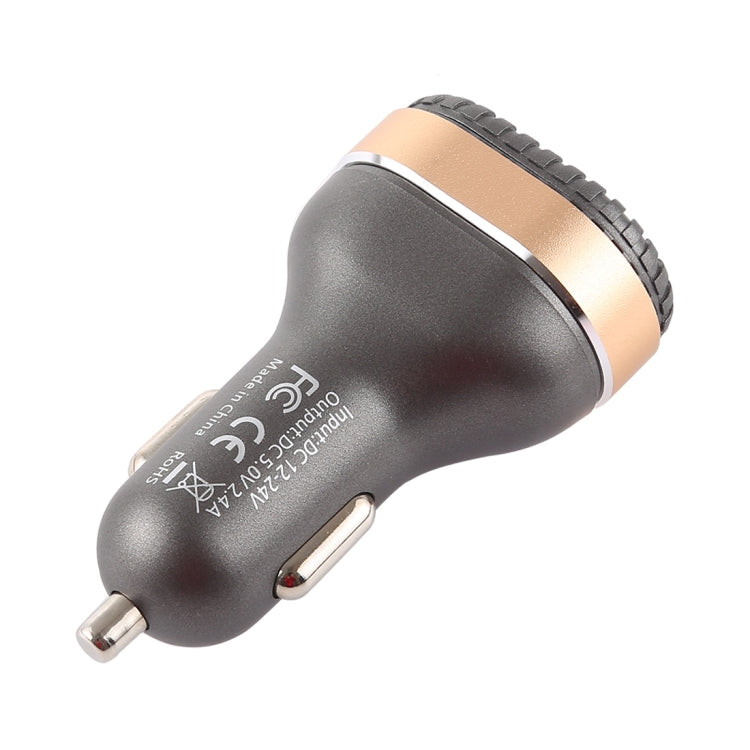 2.4A Output Dual USB Smart Car Charger with LED Display