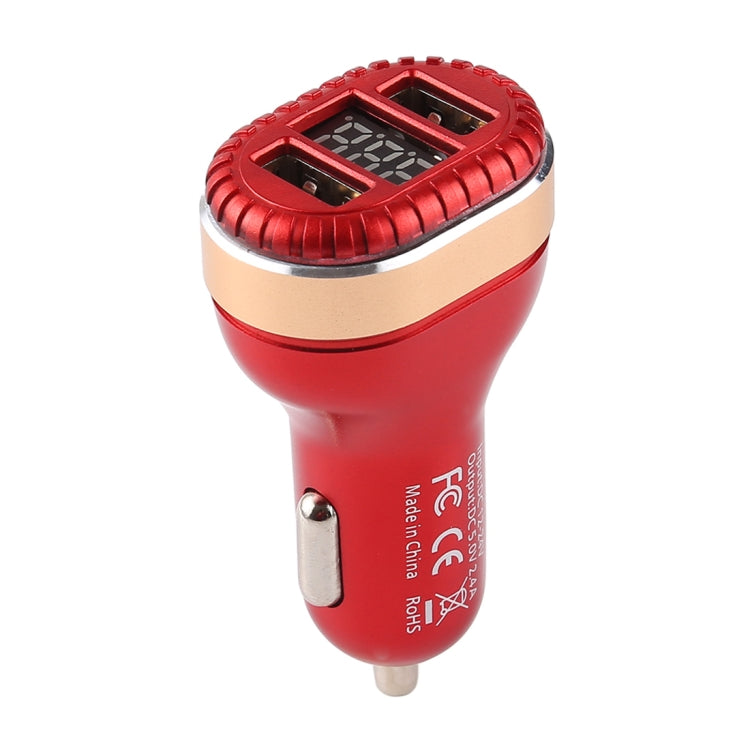 2.4A Output Dual USB Smart Car Charger with LED Display