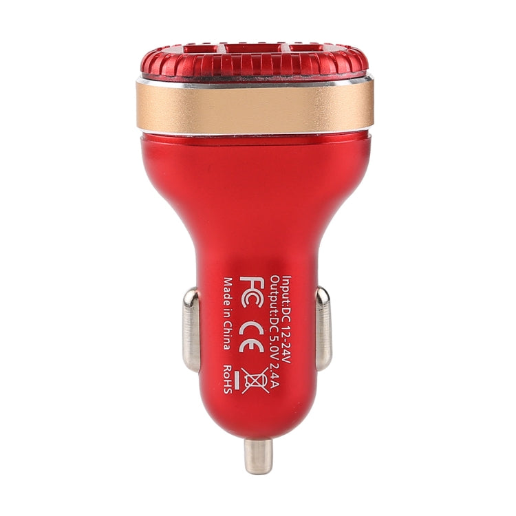 2.4A Output Dual USB Smart Car Charger with LED Display
