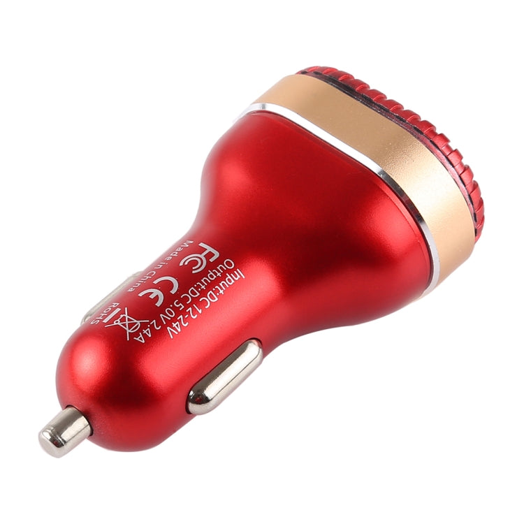 2.4A Output Dual USB Smart Car Charger with LED Display