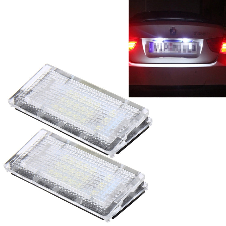 2 PCS License Plate Light with 18  SMD-3528 Lamps for BMW E46 4D 1998-2003ï¼Œ2W 120LM,6000K, DC12V (White Light)