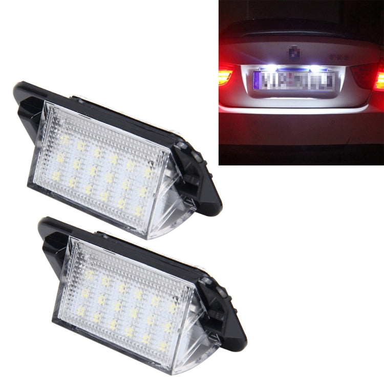 2 PCS License Plate Light with 18  SMD-3528 Lamps for BMW E36(1992-1998)ï¼Œ2W 120LM,6000K, DC12V (White Light)