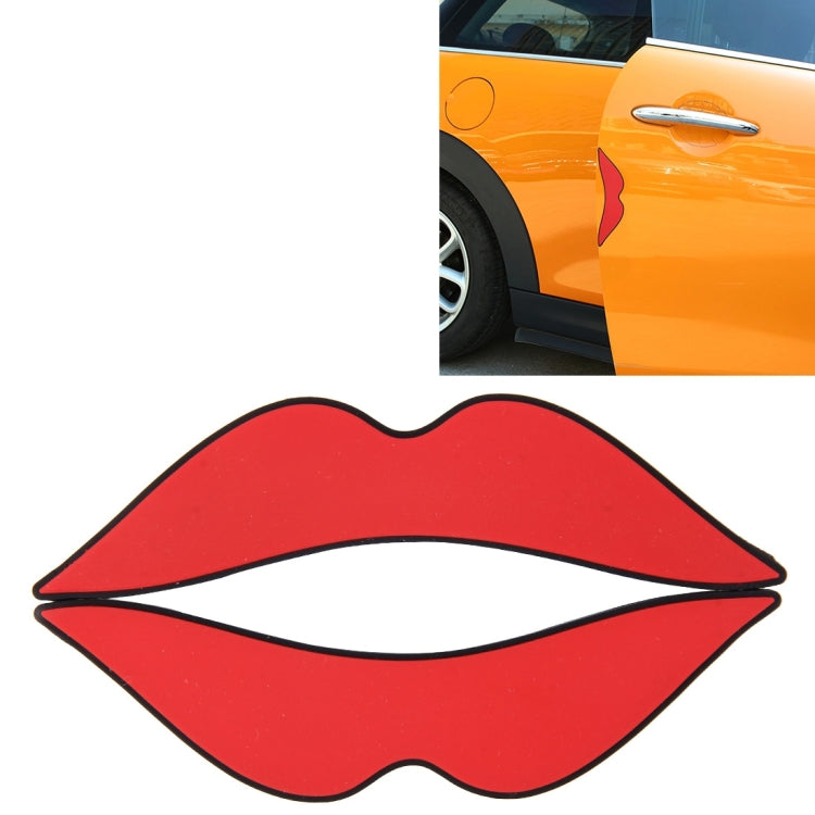 2 PCS Lip Shape Cartoon Style PVC Car Auto Protection Anti-scratch Door Guard Decorative Sticker