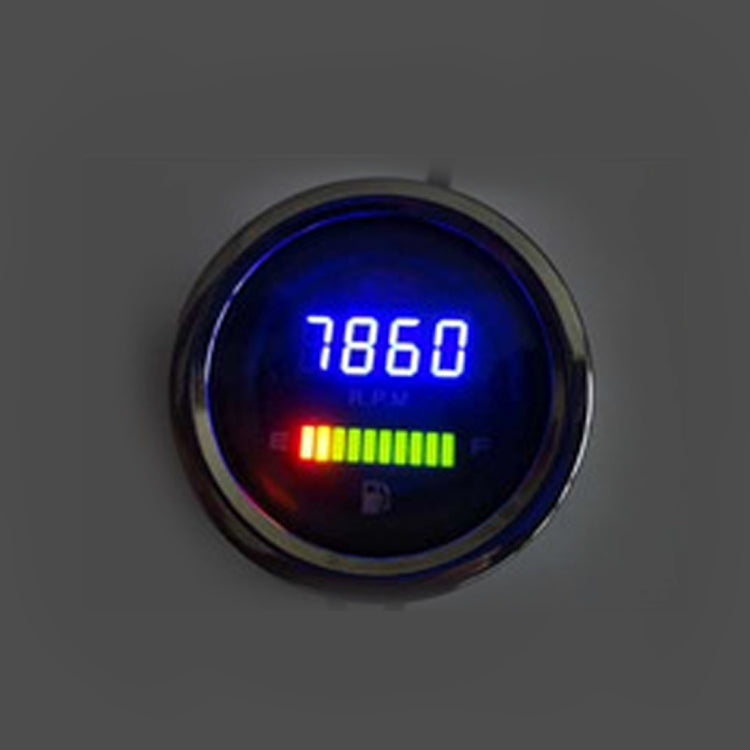 Motorcycle Universal Digital Rotating Speed Oil Volume LED Meter Gauage, DC 12V