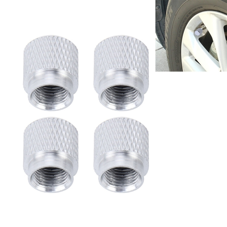 3R 3R-2115 4 PCS Universal Air Filter Shape Car Motor Bicycle Tire Valve Caps(Silver)