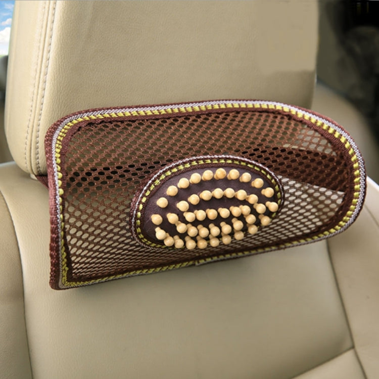 Universal Summer Ice Silk Mesh Breathable Cool Massage Head Mat with Maple Wooden Bead for Car Family Office