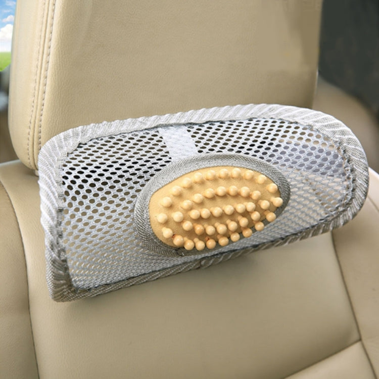 Universal Summer Ice Silk Mesh Breathable Cool Massage Head Mat with Maple Wooden Bead for Car Family Office