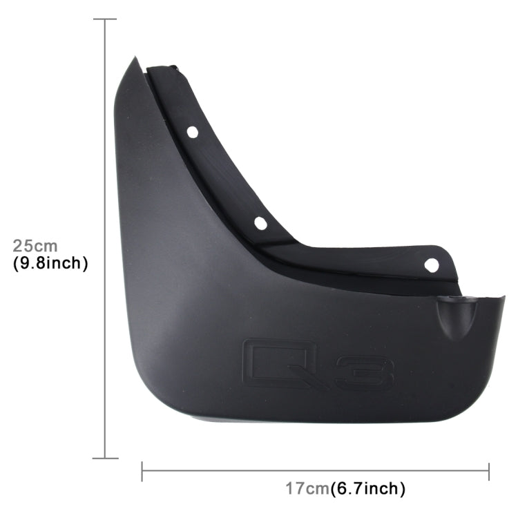 4 PCS Car Auto Semi-Rigid PVC Splash Flaps Mudguards Fender Guard for Audi Q3 2016 Version