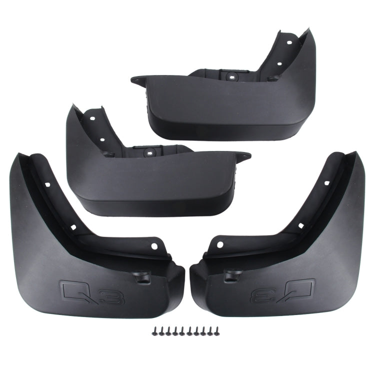 4 PCS Car Auto Semi-Rigid PVC Splash Flaps Mudguards Fender Guard for Audi Q3