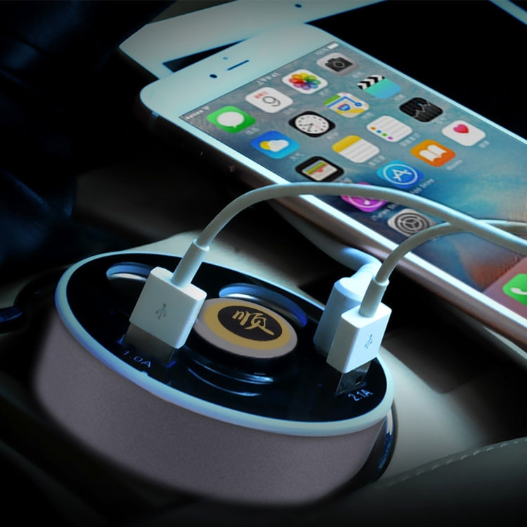 CE & RoHS & FCC Certificated Double Car Cigarette Lighter + 3.1A Dual USB Port Quick Charge Cup Shaped Car Charger for 12-24V Cars & Pickups & SUV & Smartphones & Tablets & PSP & PDA & GPS & MP3 & MP4 and other USB-charged Devices