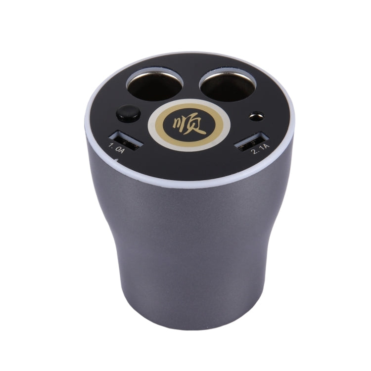 CE & RoHS & FCC Certificated Double Car Cigarette Lighter + 3.1A Dual USB Port Quick Charge Cup Shaped Car Charger for 12-24V Cars & Pickups & SUV & Smartphones & Tablets & PSP & PDA & GPS & MP3 & MP4 and other USB-charged Devices