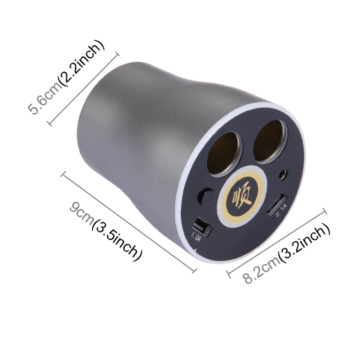 CE & RoHS & FCC Certificated Double Car Cigarette Lighter + 3.1A Dual USB Port Quick Charge Cup Shaped Car Charger for 12-24V Cars & Pickups & SUV & Smartphones & Tablets & PSP & PDA & GPS & MP3 & MP4 and other USB-charged Devices