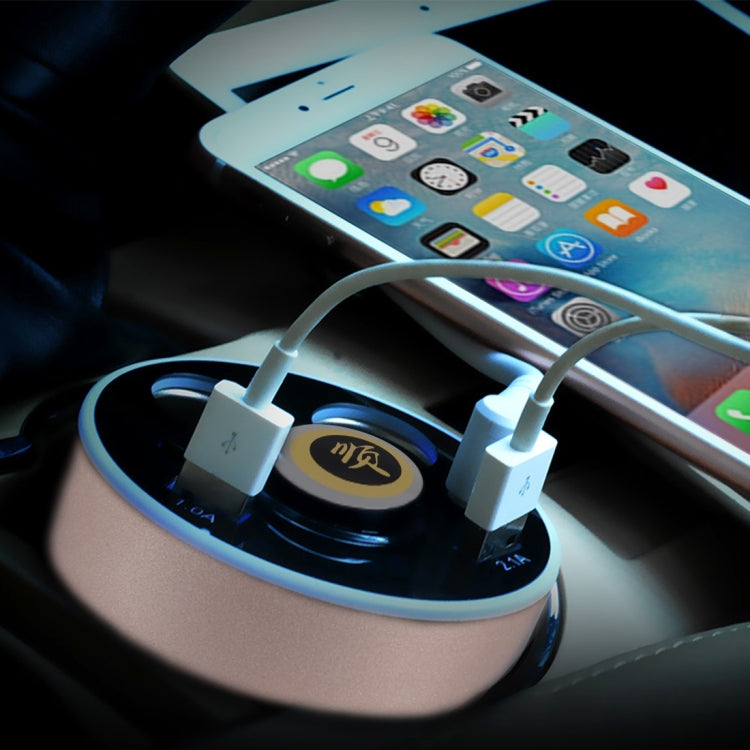 CE & RoHS & FCC Certificated Double Car Cigarette Lighter + 3.1A Dual USB Port Quick Charge Cup Shaped Car Charger for 12-24V Cars & Pickups & SUV & Smartphones & Tablets & PSP & PDA & GPS & MP3 & MP4 and other USB-charged Devices