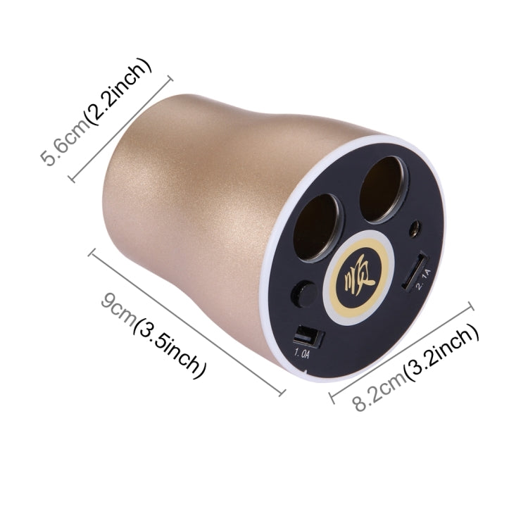 CE & RoHS & FCC Certificated Double Car Cigarette Lighter + 3.1A Dual USB Port Quick Charge Cup Shaped Car Charger for 12-24V Cars & Pickups & SUV & Smartphones & Tablets & PSP & PDA & GPS & MP3 & MP4 and other USB-charged Devices