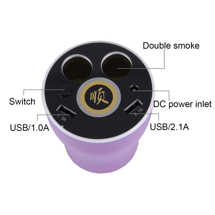 CE & RoHS & FCC Certificated Double Car Cigarette Lighter + 3.1A Dual USB Port Quick Charge Cup Shaped Car Charger for 12-24V Cars & Pickups & SUV & Smartphones & Tablets & PSP & PDA & GPS & MP3 & MP4 and other USB-charged Devices