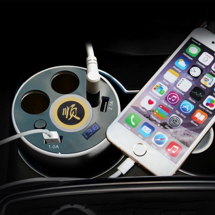 CE & RoHS & FCC Certificated Double Car Cigarette Lighter + 3.1A Dual USB Port Quick Charge Cup Shaped Car Charger for 12-24V Cars & Pickups & SUV & Smartphones & Tablets & PSP & PDA & GPS & MP3 & MP4 and other USB-charged Devices