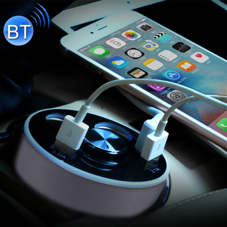 Double Car Cigarette Lighter + 3.1A Dual USB Port Quick Charge Cup Shaped Bluetooth Car Charger for 12-24V Cars & Pickups & SUV & Smartphones & Tablets & PSP & PDA & GPS & MP3 & MP4 and other USB-charged Devices