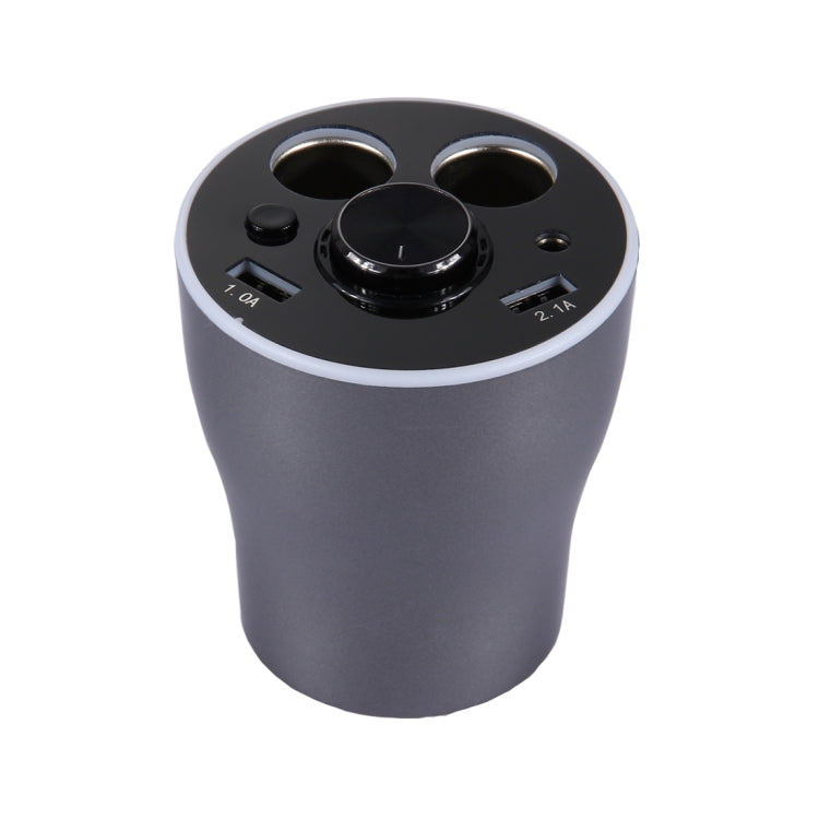 Double Car Cigarette Lighter + 3.1A Dual USB Port Quick Charge Cup Shaped Bluetooth Car Charger for 12-24V Cars & Pickups & SUV & Smartphones & Tablets & PSP & PDA & GPS & MP3 & MP4 and other USB-charged Devices