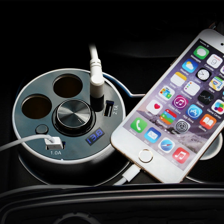 Double Car Cigarette Lighter + 3.1A Dual USB Port Quick Charge Cup Shaped Bluetooth Car Charger for 12-24V Cars & Pickups & SUV & Smartphones & Tablets & PSP & PDA & GPS & MP3 & MP4 and other USB-charged Devices