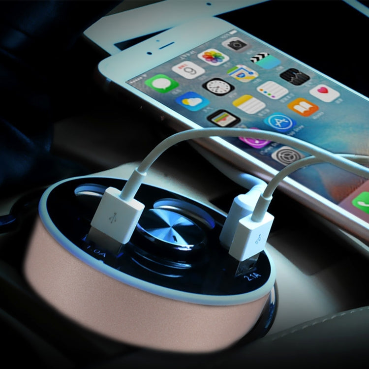 Double Car Cigarette Lighter + 3.1A Dual USB Port Quick Charge Cup Shaped Bluetooth Car Charger for 12-24V Cars & Pickups & SUV & Smartphones & Tablets & PSP & PDA & GPS & MP3 & MP4 and other USB-charged Devices