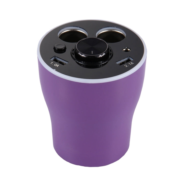 Double Car Cigarette Lighter + 3.1A Dual USB Port Quick Charge Cup Shaped Bluetooth Car Charger for 12-24V Cars & Pickups & SUV & Smartphones & Tablets & PSP & PDA & GPS & MP3 & MP4 and other USB-charged Devices